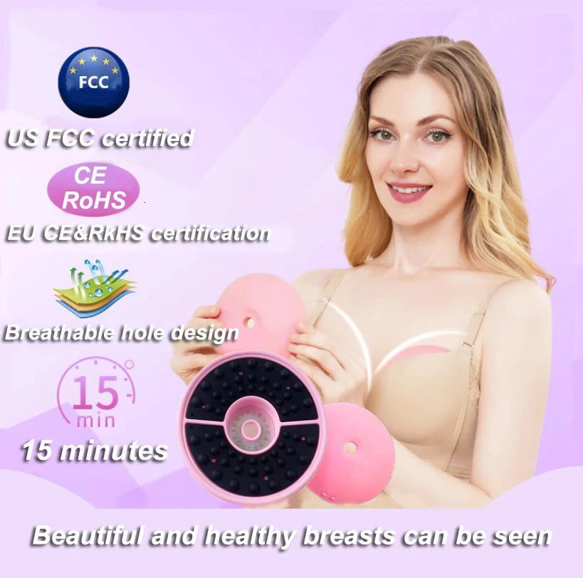 Breast massage pad with press wireless vibration breast massager enhancement tool red light massage therapy 241203