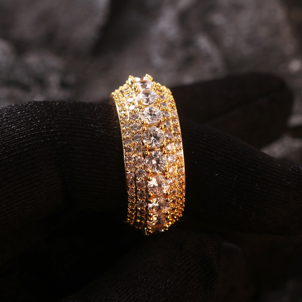 Fashion Design 925 Silver Iced Out Moissanite diamond Mens cuban diamond ring for hiphop life jewelry