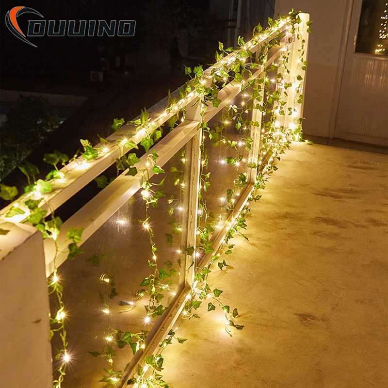 LED Fairy String Lights 2M 20LED Maple Leaf Garland Christmas Fairy Lights for Fence Home Bedroom Wall Patio Decoration Z241203