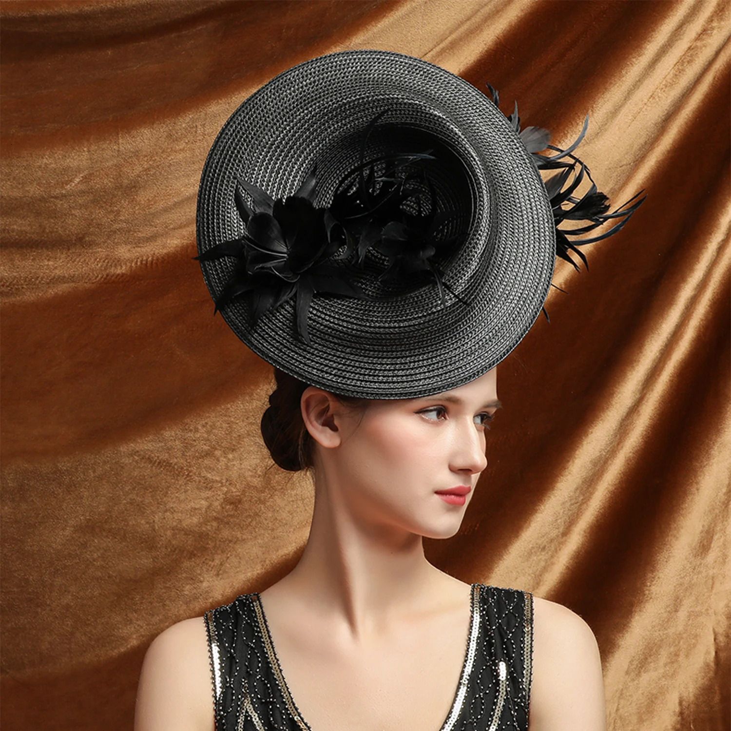 Christmas Sinamay Fascinator Perfect Wedding Hat Unique Derby Party Hat Fashionable Church Hat Bridal Headband Fascinator 241203