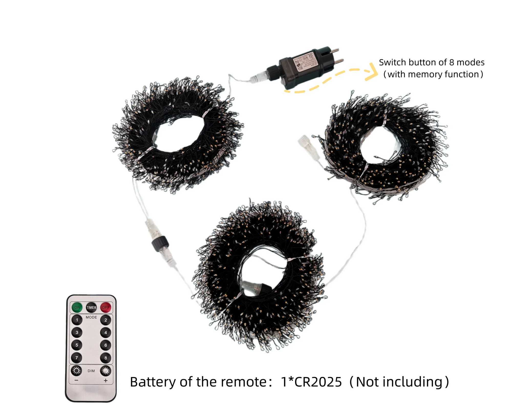 Firecrackers Cluster Garland Fairy Lights Copper Wire Remote Control LED String Lights Wedding Party Christmas Room Decorations Z241203