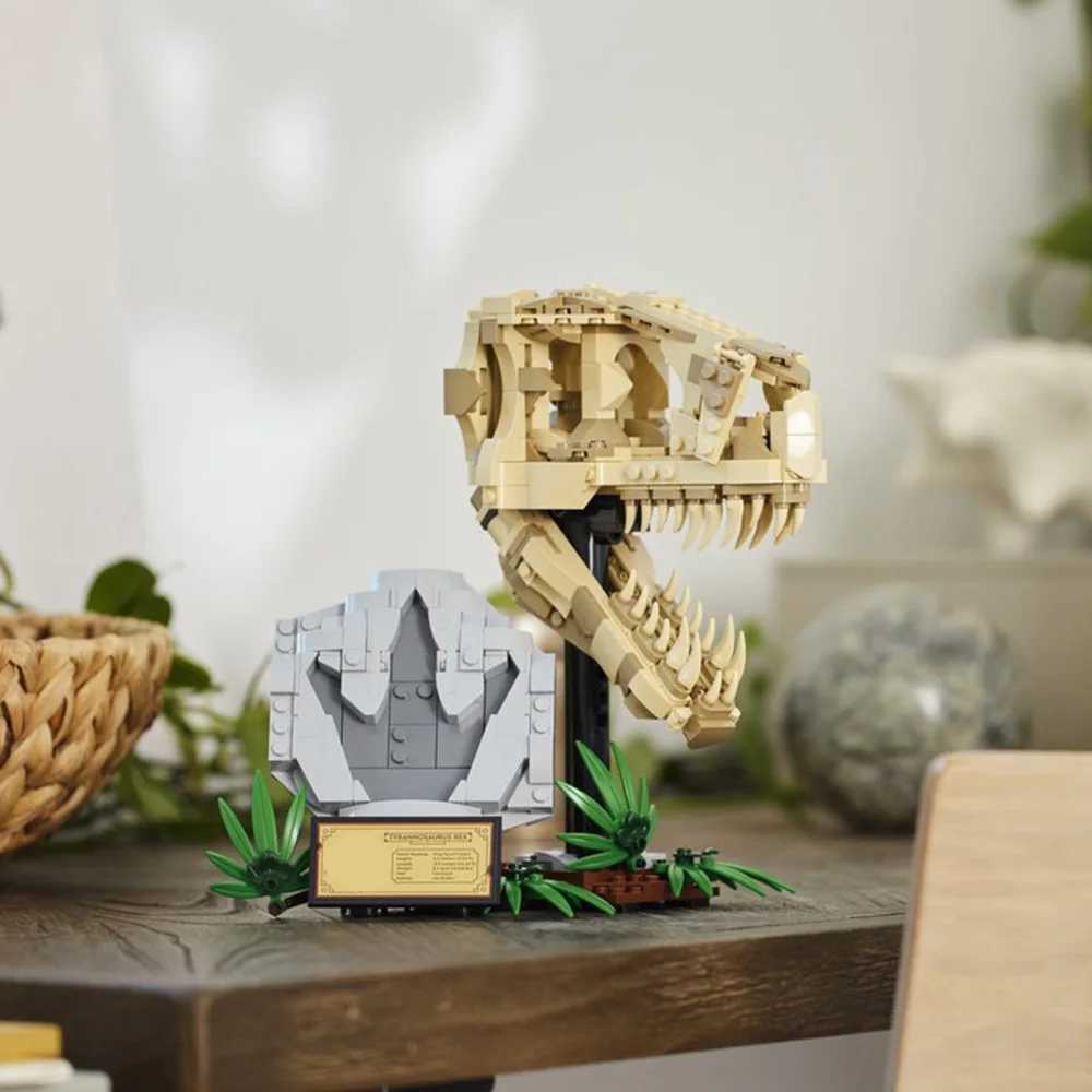 Dinosaur Fossils T. rex Skull model building blocks kitHalloween And Christmas Gifts Children ToysCompatible With edXJ241203