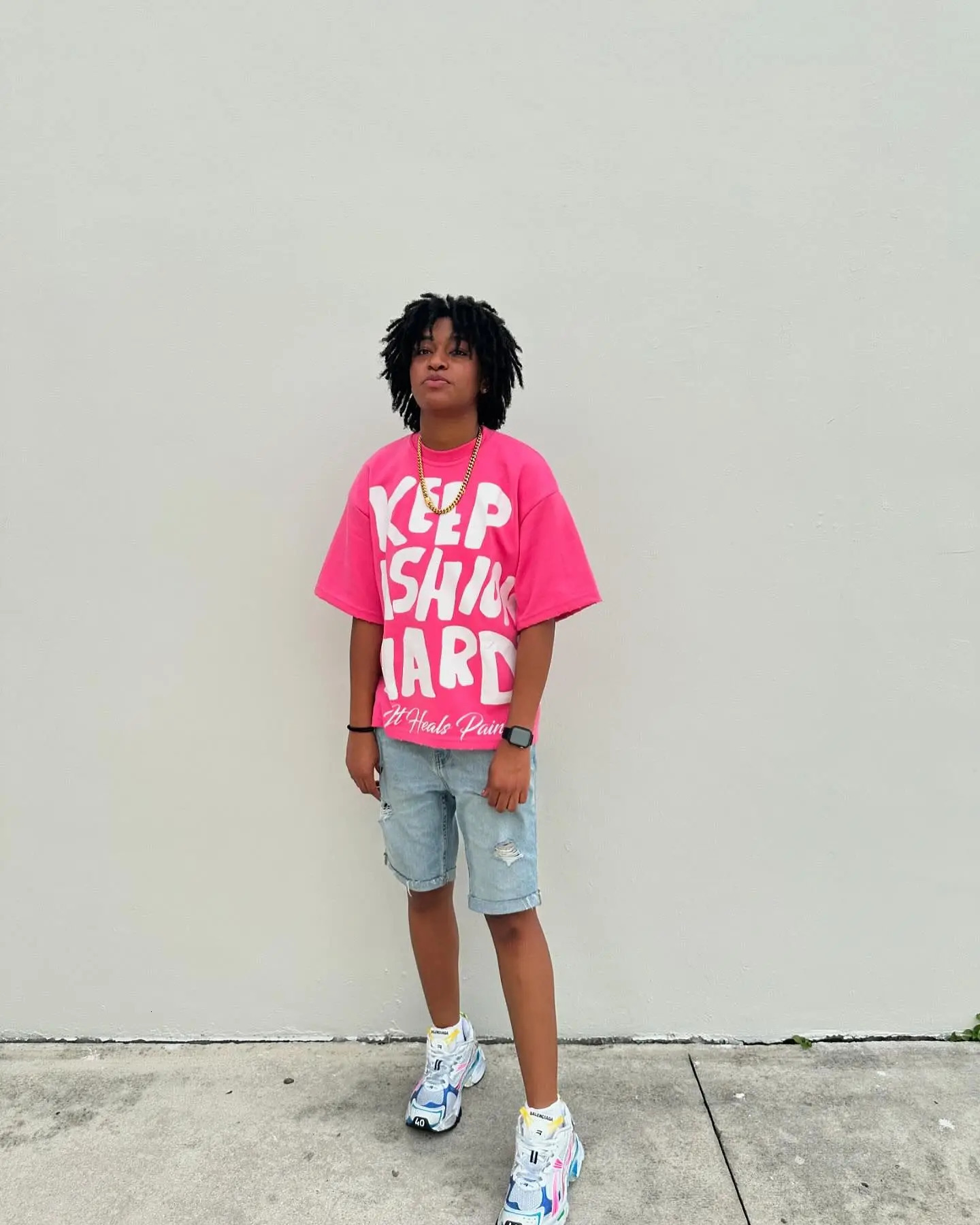 Super pink print graphic t shirts gothic streetwear y2k top oversized harajuku goth cotton shirt men women clothing 241202