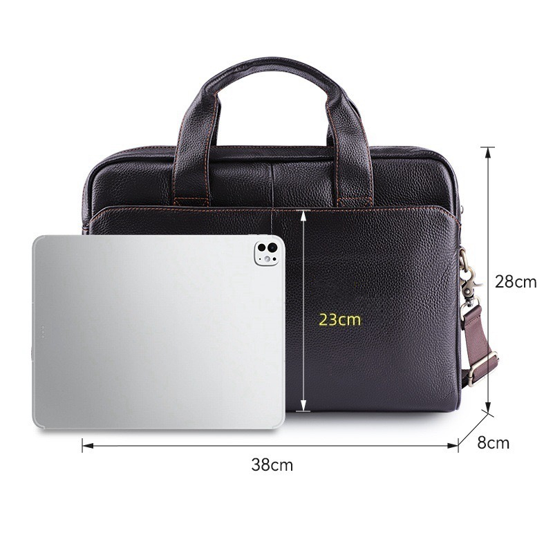 Free Shipping WESTAL Mens Genuine Leather Laptop Bag Briefcase Office Bags For Men Natural Portedocuments 5006 241019