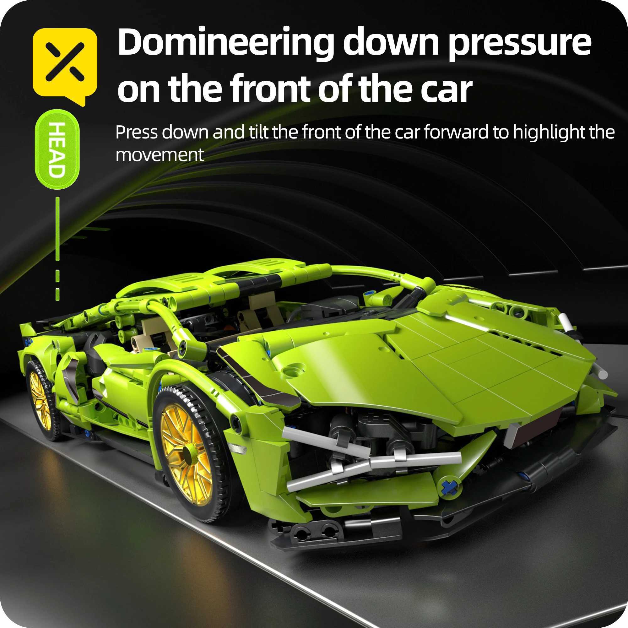 ToylinX Technical Building Blocks Racing Sport Car Speed Vehicle Model Ci Mechanical Super Bricks Puzzle Toys Adult GiftXJ241203