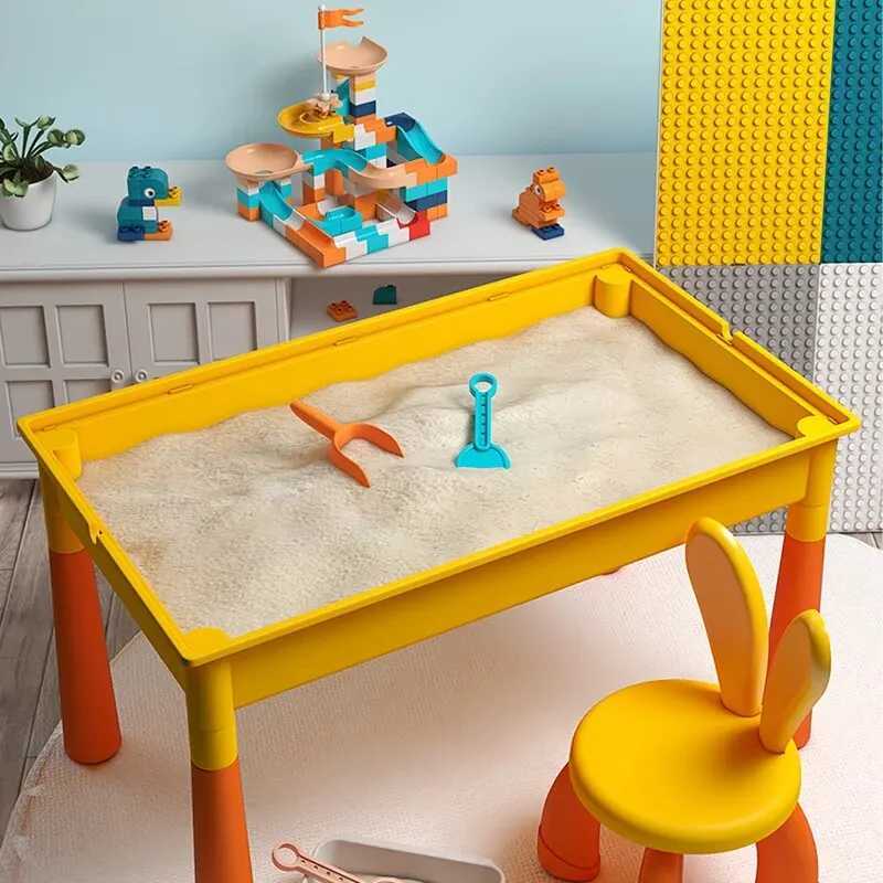 5-in-1 Kids Activi Water Table Toys and Chair Set with 143pcs Large Marble Run DIY Building Block for Kids Ages 3+XJ241203