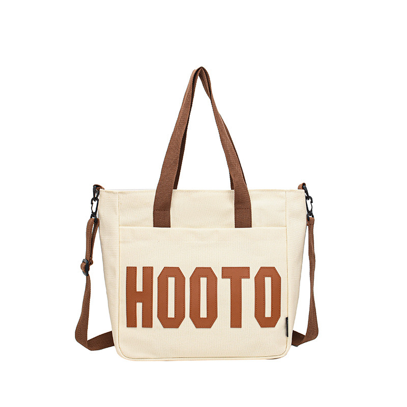 2025 new Letter canvas female students, large capacity crossbody going out, tote for commuting to work, handbag, shoulder bag zhanyishengli
