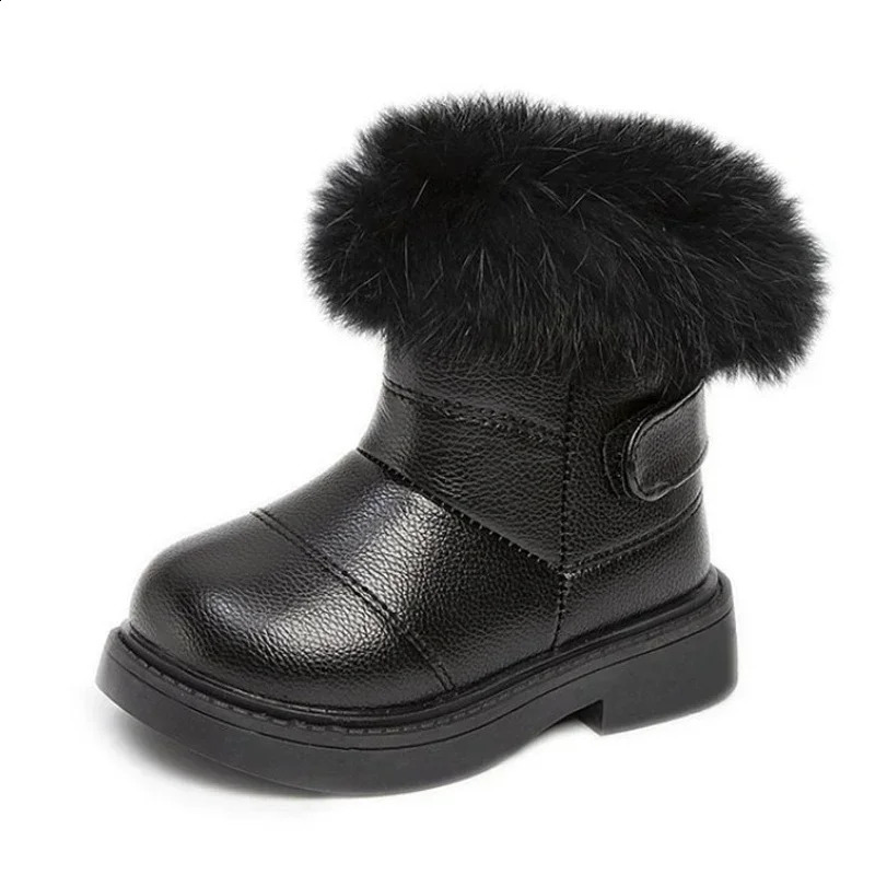 Children Warm Boots Boys Girls Winter Snow Boots with Fur Kids Snow Boots Children Soft Bottom Shoes 241203