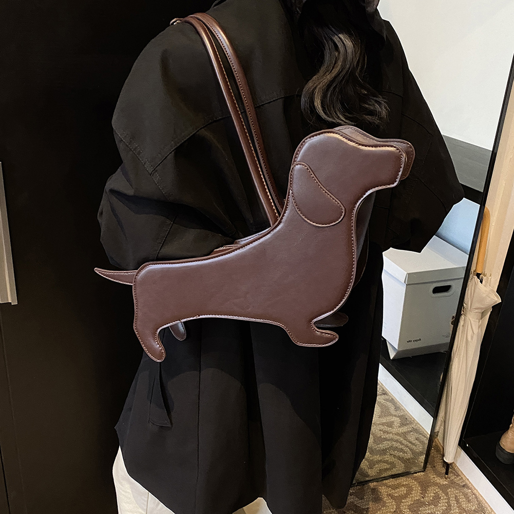 Cartoon Dog Shaped Handbag PU Leather Purse Unique Novelty Clutch Cute Evening Party Bag for Women and Girls