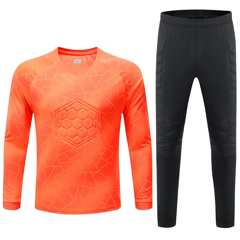 2025 Men Kid Uniform Protective Sponge Long Sleeve Football Training Goalkeeper Top Soccer Jersey Pants Custom