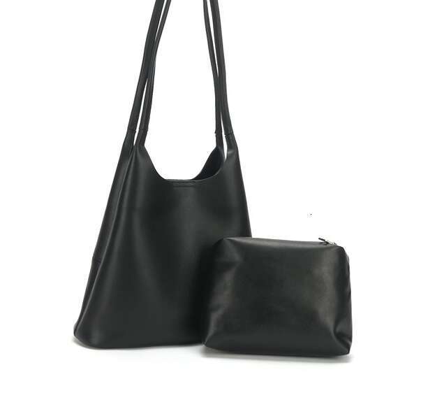 Large capacity women's leather handbag, fashionable and simple women's magnetic button bag