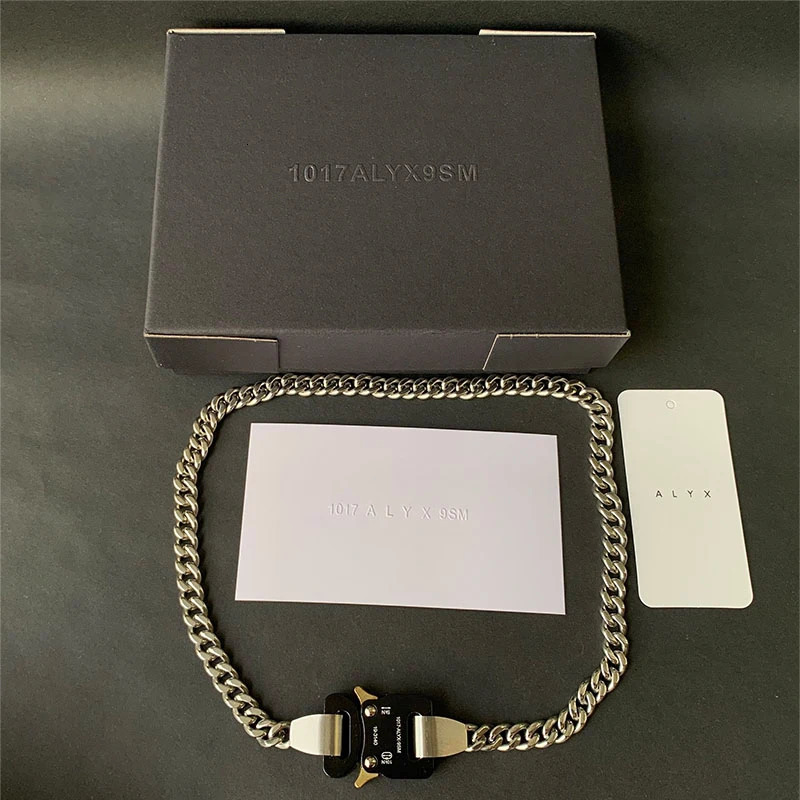 Quality Stainless Steel ALYX Hero Chain Necklace Accessories Mens Metal Buckle 1017 ALYX 9SM Necklace Chain 241202