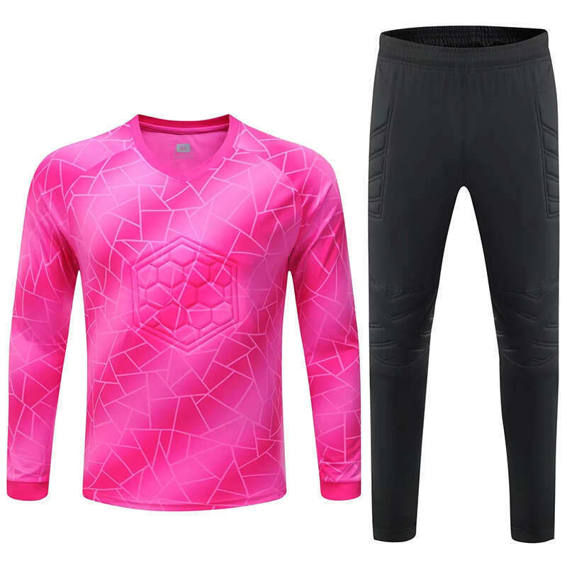 2025 Men Kid Uniform Protective Sponge Long Sleeve Football Training Goalkeeper Top Soccer Jersey Pants Custom