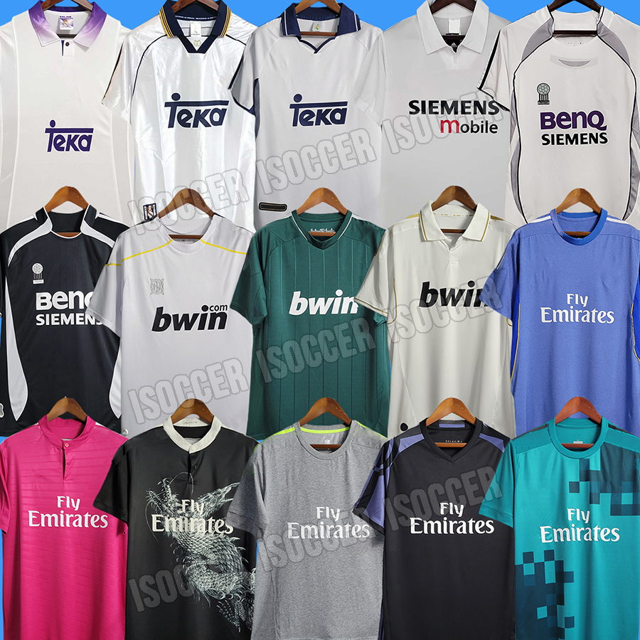 Retro Soccer Jersey Football CARLOS RONALDO 95 96 97 98 05 06 07 09 10 11 12 13 14 15 16 17 18 19 ZIDANE FIGO RAUL Vintage SNEIJDER SAVIO RAMOS kits