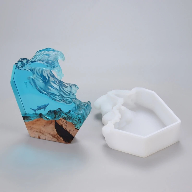 DIY crystal epoxy resin mold Haibo seawater surface mirror silicone mold irregular Haibo art decoration mold 241203