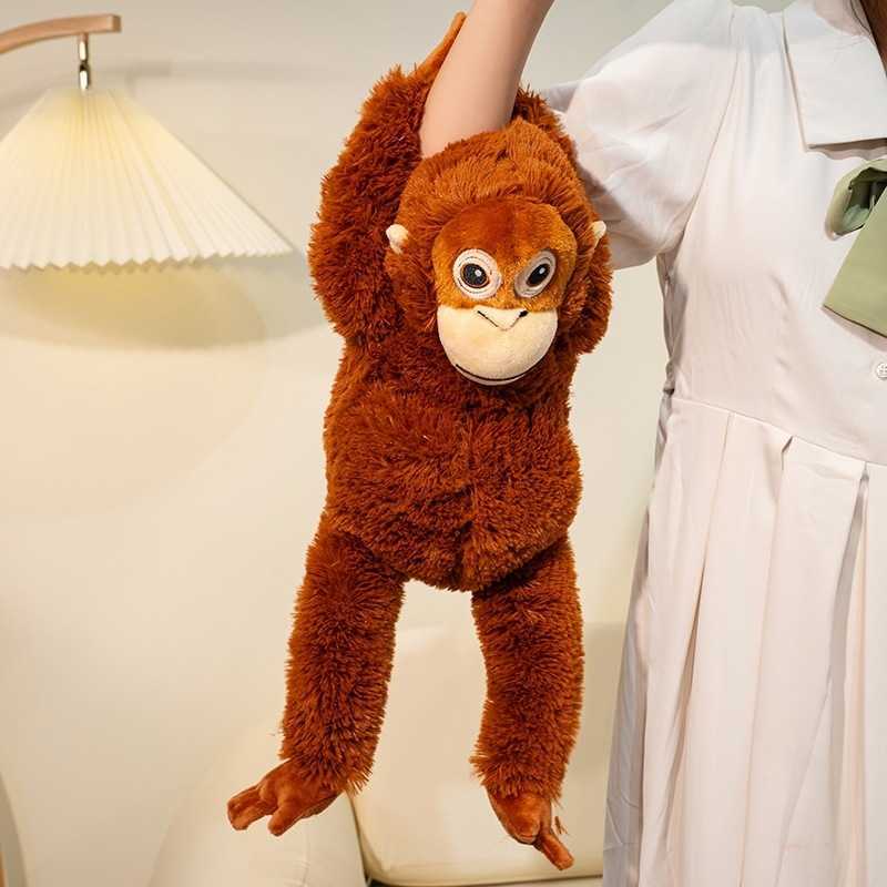 Stuffed Plush Cute orangutan gibbon plush doll monkey crossbody backpack toy H241203