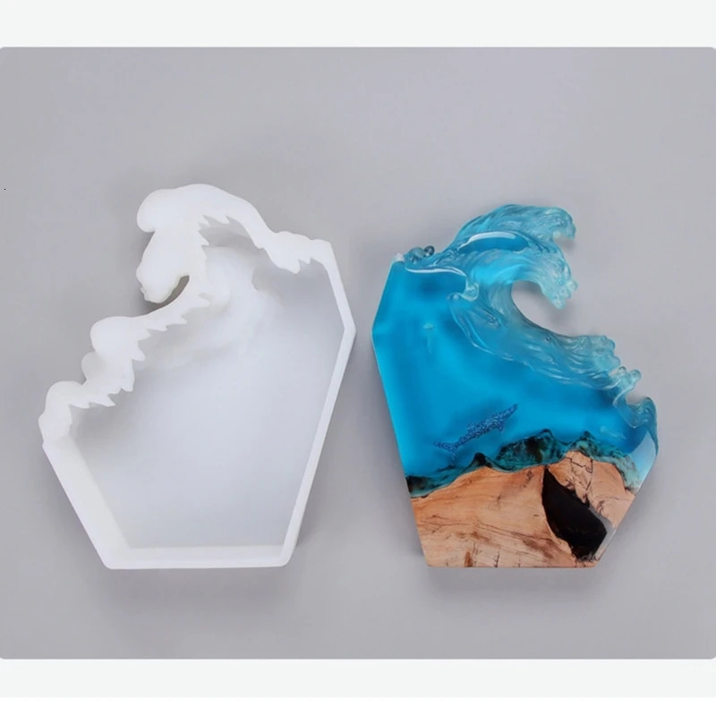DIY crystal epoxy resin mold Haibo seawater surface mirror silicone mold irregular Haibo art decoration mold 241203