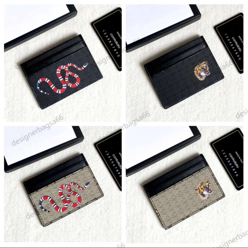 Designer Card Classic Printed Pattern slim wallet mens cardholder Snake Bee tiger Cards Holder Coin purse id card Vintage key pouch Wallets pocket organizer
