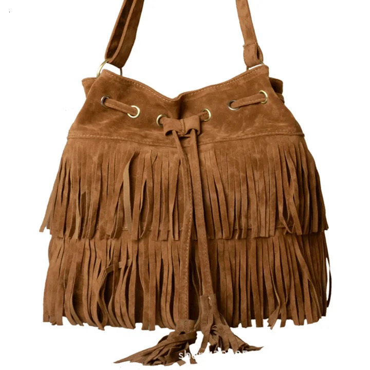 2025S New Free Shipping Designer Bag Bolsos Artificial Suede Edge Tassel Womens Shoulder Messenger Retro Style Girl Cross Body Bag Unprinted Bolso Fle