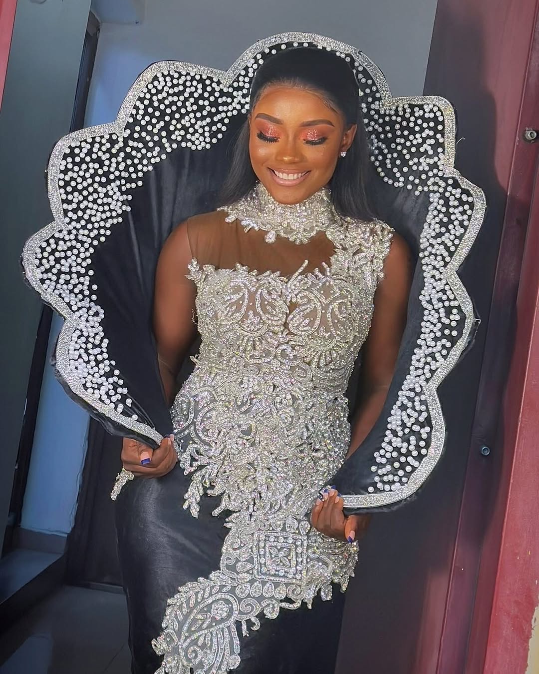 Black Mermaid Prom Dresses 2024 Pearls Beaded Lace Satin Stylish Evening Formal Party Second Birthday Engagement Gowns Plus Size Dress For Special Occ