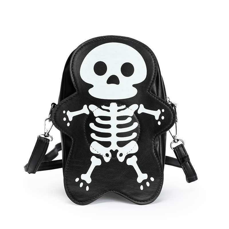 2024 Summer Women's Niche Trend, Funny Little Cute Ghost Skeleton Crossbody Shoulder New Quality Bag, Halloween