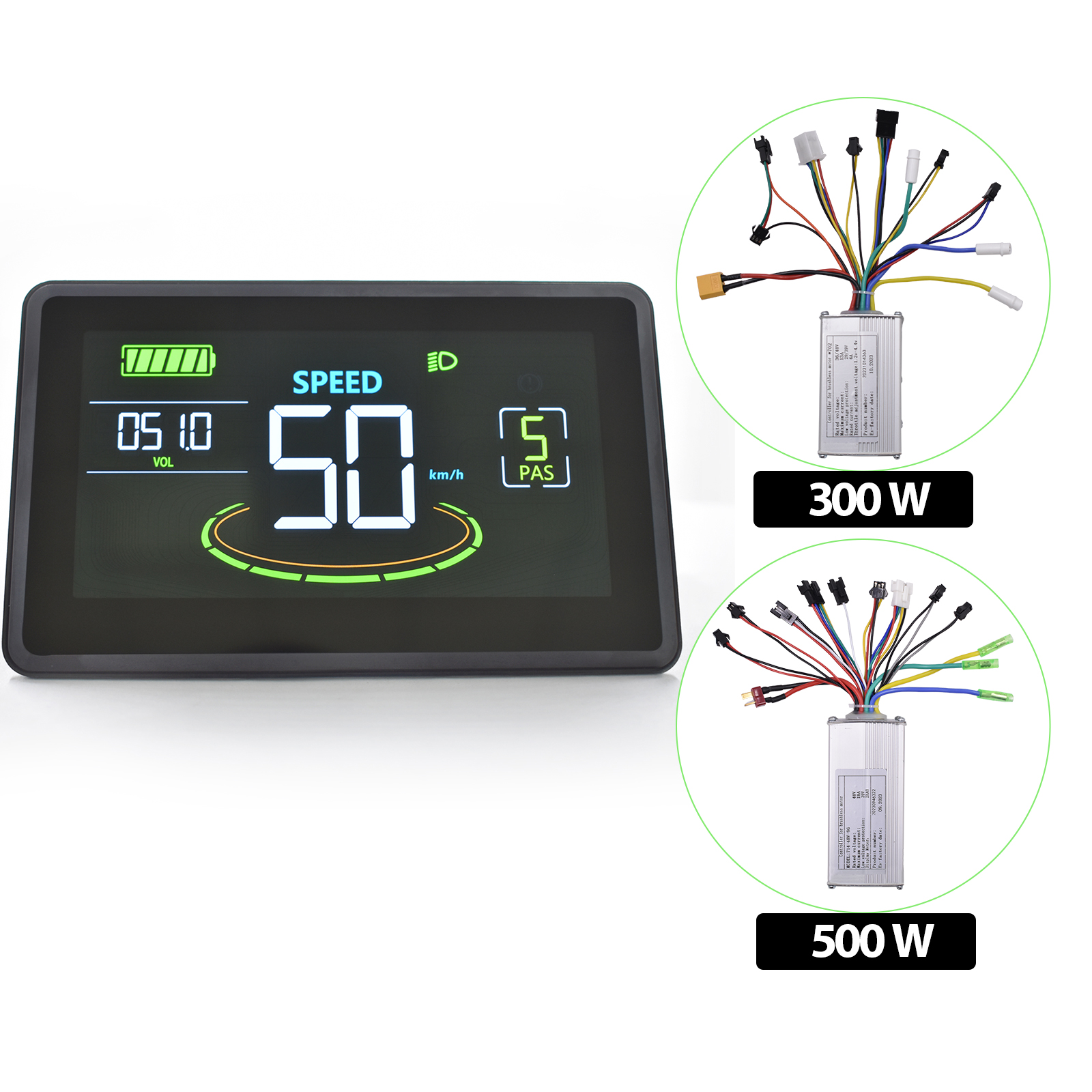 350W Electric Bike Scooter Brushless Controller with Colorful LCD Display - Compatible with 24V/36V/48V Bikes
