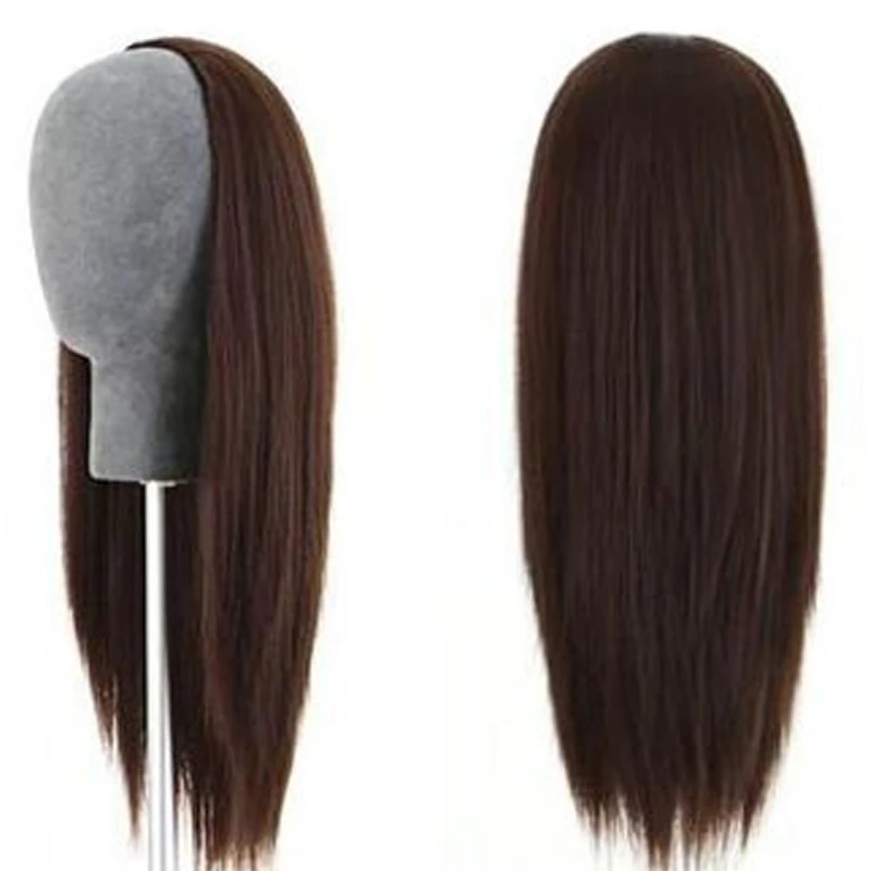 Women 3/4 Half Wig 100% Indian Remy Human Hair Silky Straight Hair Weft Cap glueless 150%density natural black