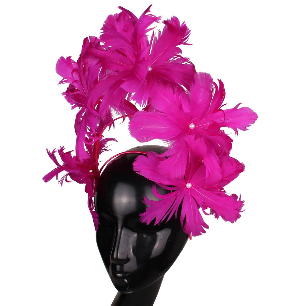 Fancy Feather Flower Headband Fascinator Womens Hat Headband Fashion Mesh Headband Elegant Womens Unique Headband Ocn 241203