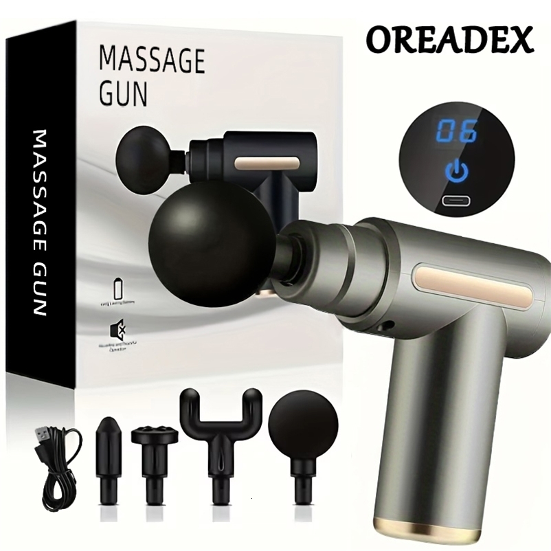 Mini Massage Gun Deep Tissue Percussion Neck Back Body Massager LED Touch Screen Portable Fascia Gun Muscle Relaxation 241121