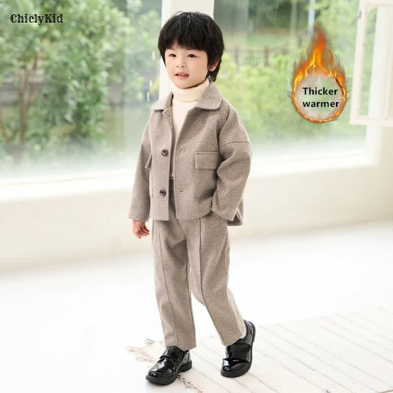 Boys winter autumn thick casual jacket Trouser childrens casual set childrens warm clothing set childrens cosmetics set 241203bj