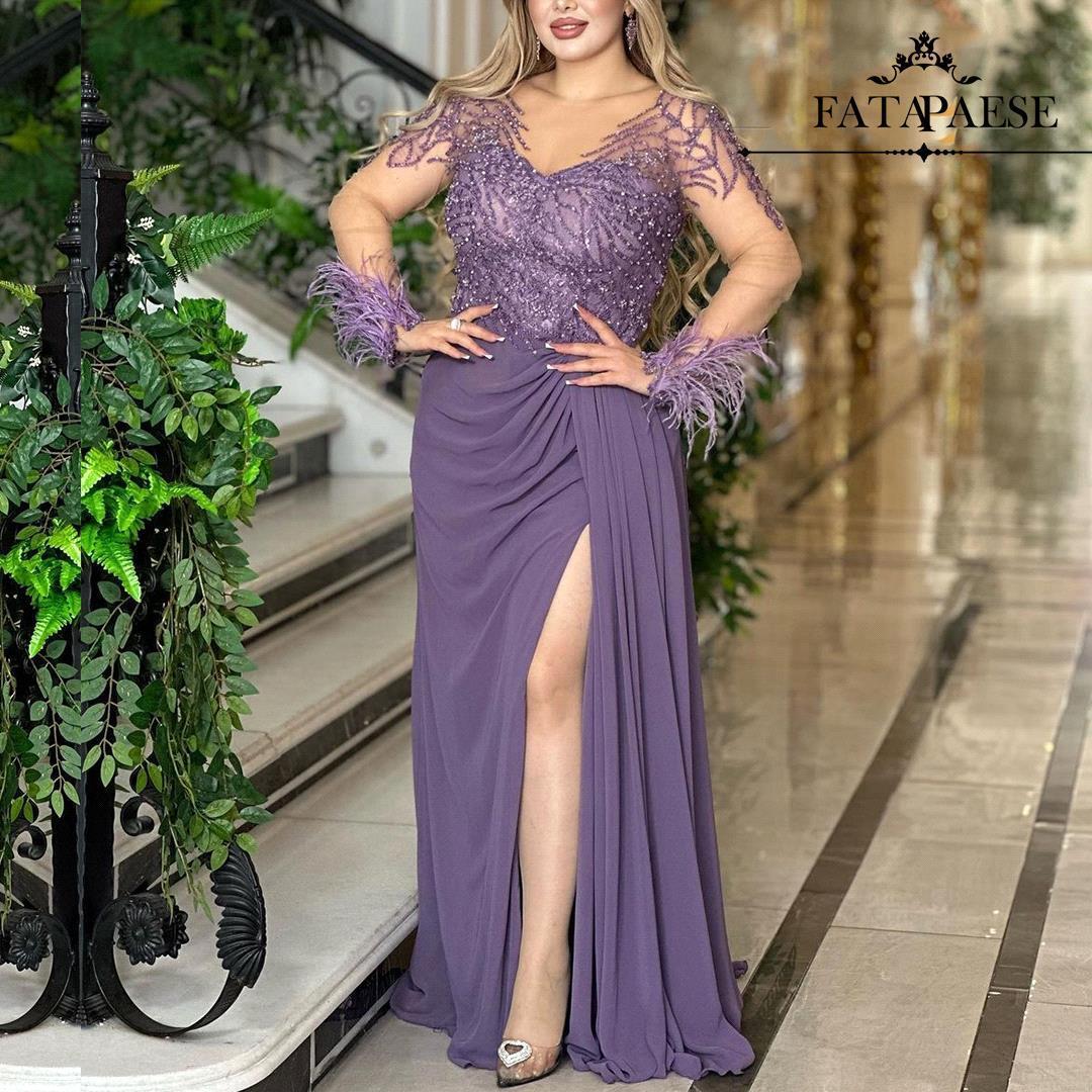 Prom Party Gown New Evening Dresses Plus Size Formal Custom Applique Illusion Long Sleeve High Neck Beaded Mermaid Satin Sequins bc19819