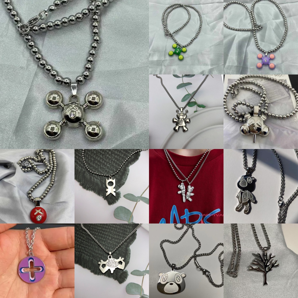 designer necklaces for women Y2K Chroma HOMER FRANK OCEAN necklace Lucky Clover Necklaces Bevel Cut Enamel Gradient Drop Glaze Necklace jewelry gift