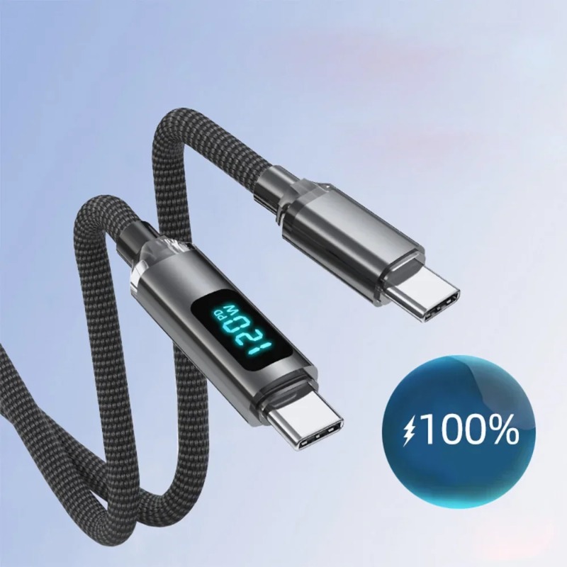 Super Fast Charging USB to C Cable with LED Display for iPhone, Xiaomi, POCO, Samsung