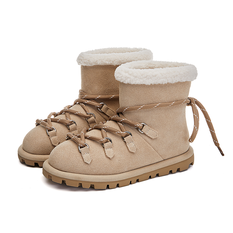 AIYUQI Flat Snow Boots Non-slip Women's Winter Shoes Large Size Women's Ankle Boots