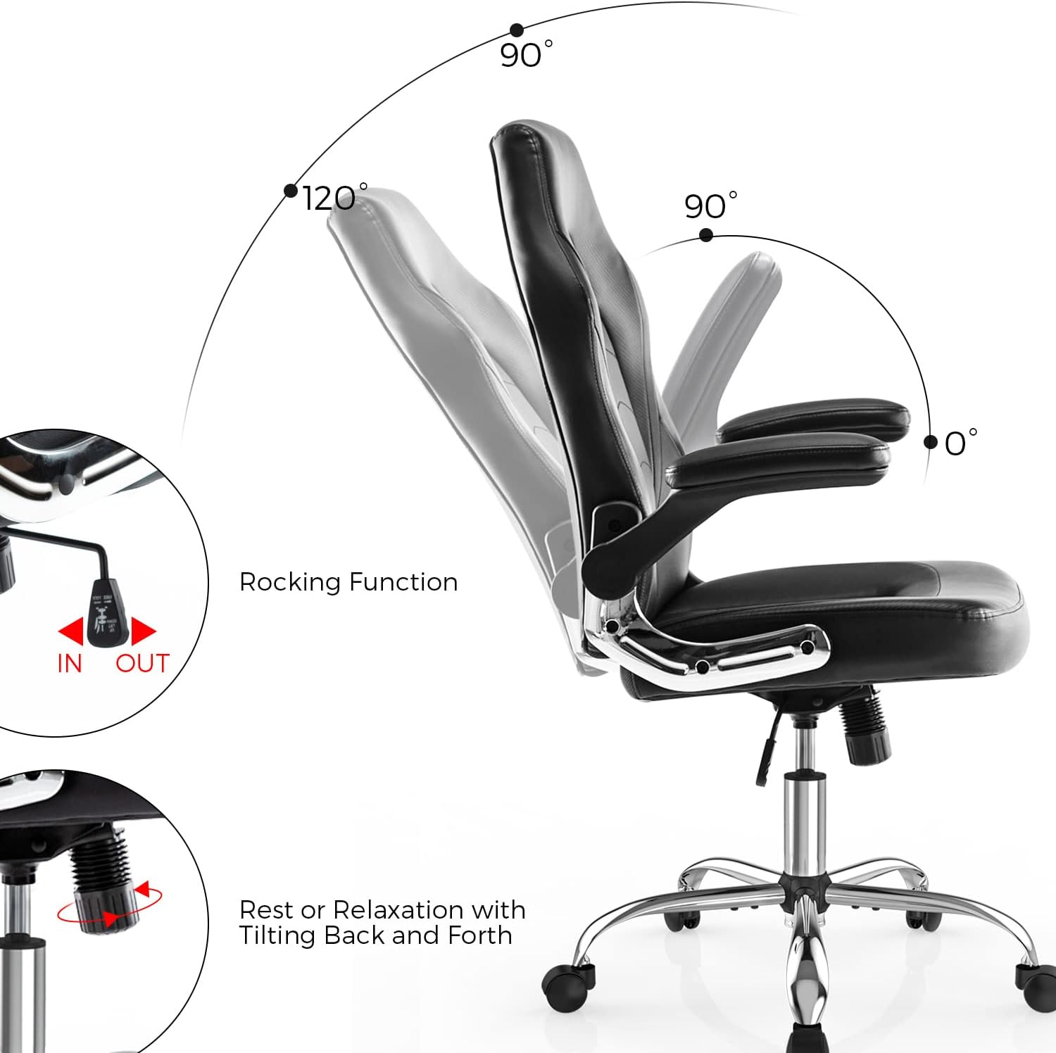 Modern High-Back Computer Chair with Lumbar Support - Easy Assembly Required