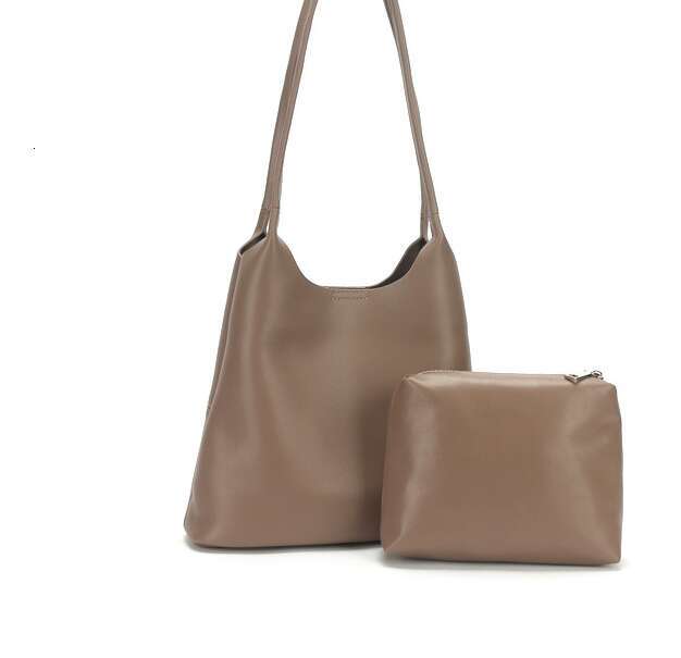 Large capacity women's leather handbag, fashionable and simple women's magnetic button bag