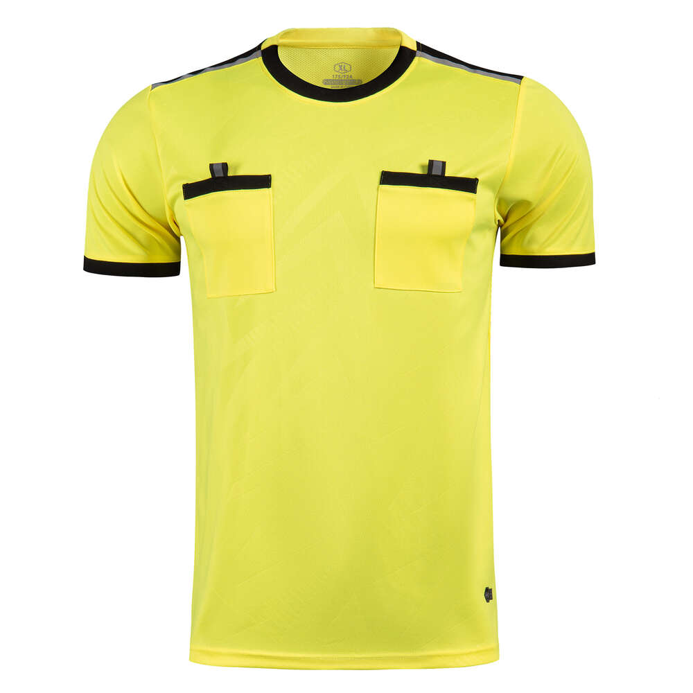 2025 Professional Men Referee Uniforms Soccer Football Jerseys Shirts Pockets Judge Short Sleeve Team Shirt Sportswear Clothes