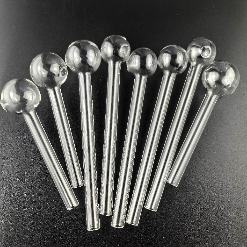 11cm 15cm Glass Oil Burner Pipe hookahs Spoon Hand Pipes For Smoking Accessories Tobacco Tool Hand Pipes Clear Test Straw Straight Tube Burners Hookahs Bongs