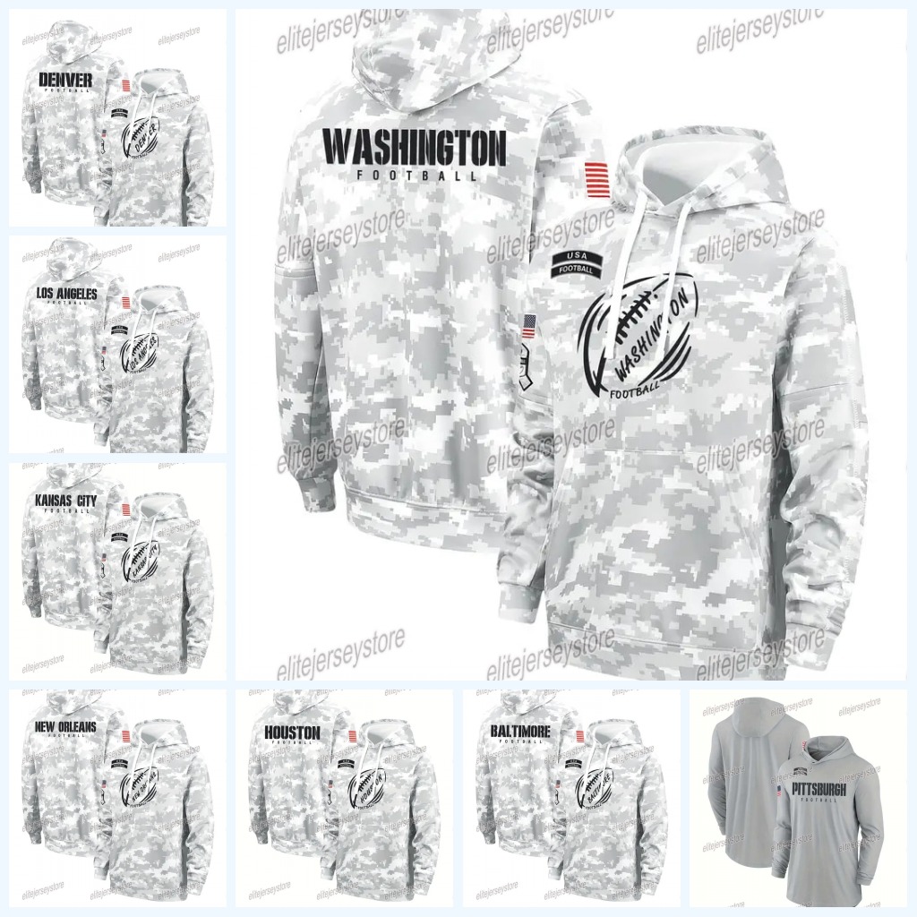 2024 Camo Salute To Service Pullover Football Hoodie Jersey Mens Women Youth