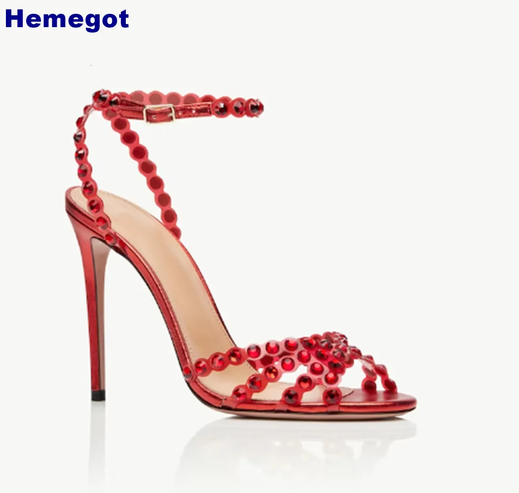 Crystal Bg 2024 Summer Sexy Banquet Peep Toe Pumps 35-43 Size Fashion Women's Thin High Heel Sandals