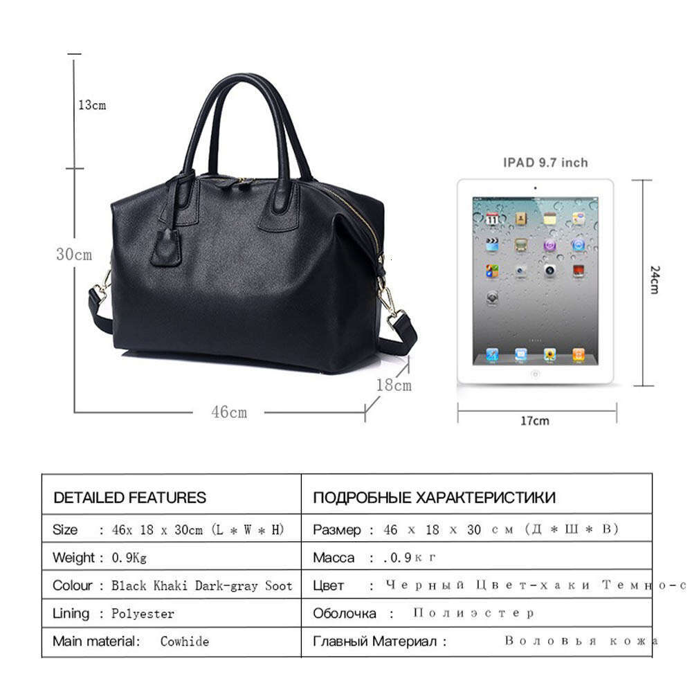 Motingsome Oversized Real Leather Woman Lady Travel Tote Shoulder Bags Handbag Fashion Commuting Big Bag New