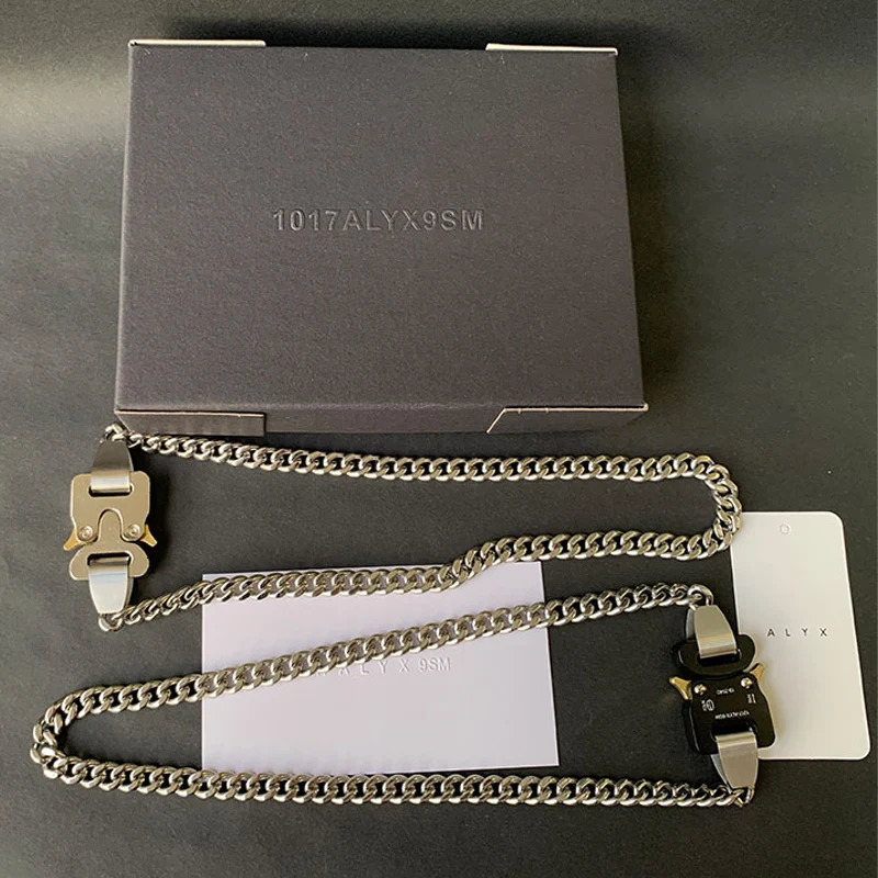 Quality Stainless Steel ALYX Hero Chain Necklace Accessories Mens Metal Buckle 1017 ALYX 9SM Necklace Chain 241202