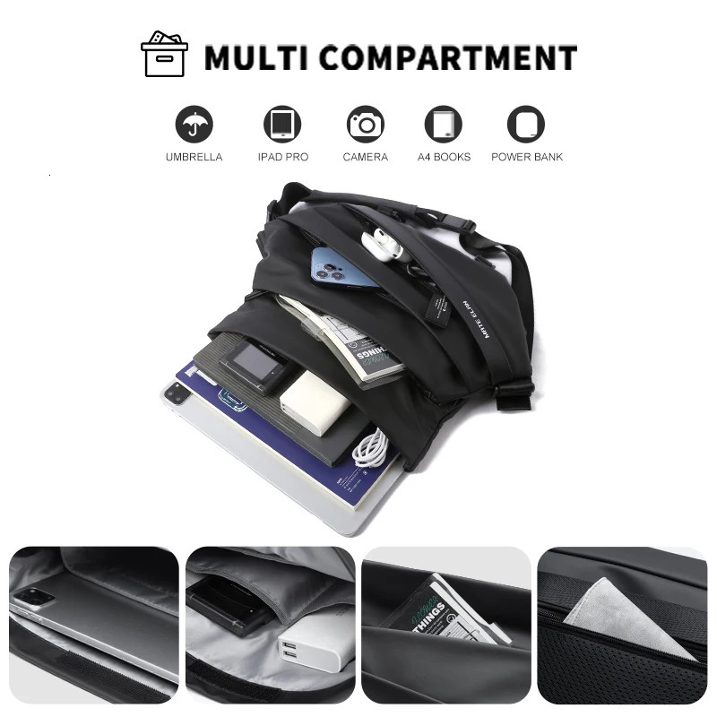 Fashion Brevite Men Multifunction Waterproof Shoulder Crossbody Bags Male Outdoor Travel Novel Messenger Bag Teenager Tiding 241202