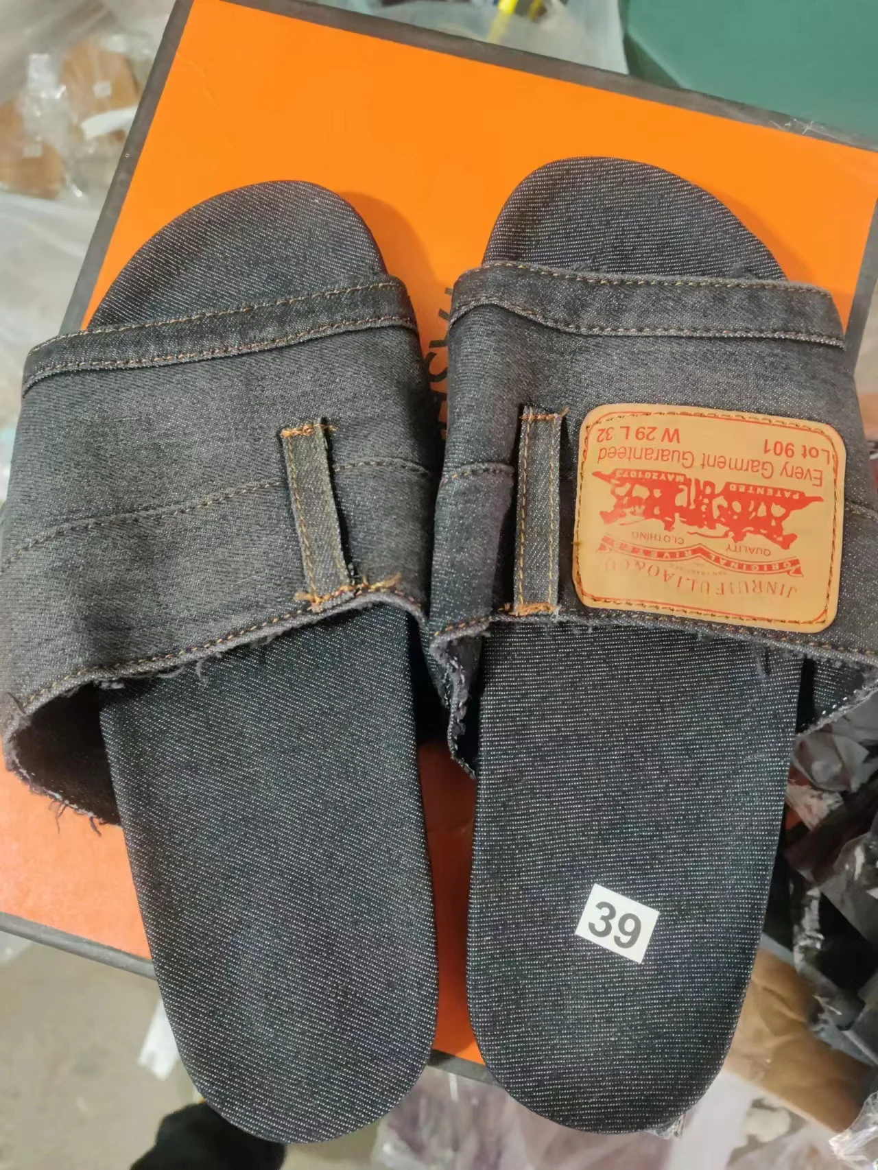 2024 Fashion Denim Slipper Female Shoes Non-slip Comfortable Summer Flat Slippers Woman Slides Outdoor Beach Casual Shoes Women
