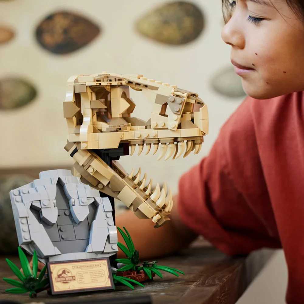 Dinosaur Fossils T. rex Skull model building blocks kitHalloween And Christmas Gifts Children ToysCompatible With edXJ241203