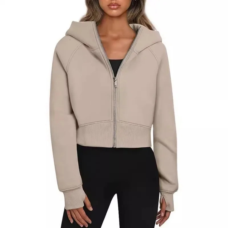 European and American clothing hoodie zipper short sleeved casual wool long sportswear 241203