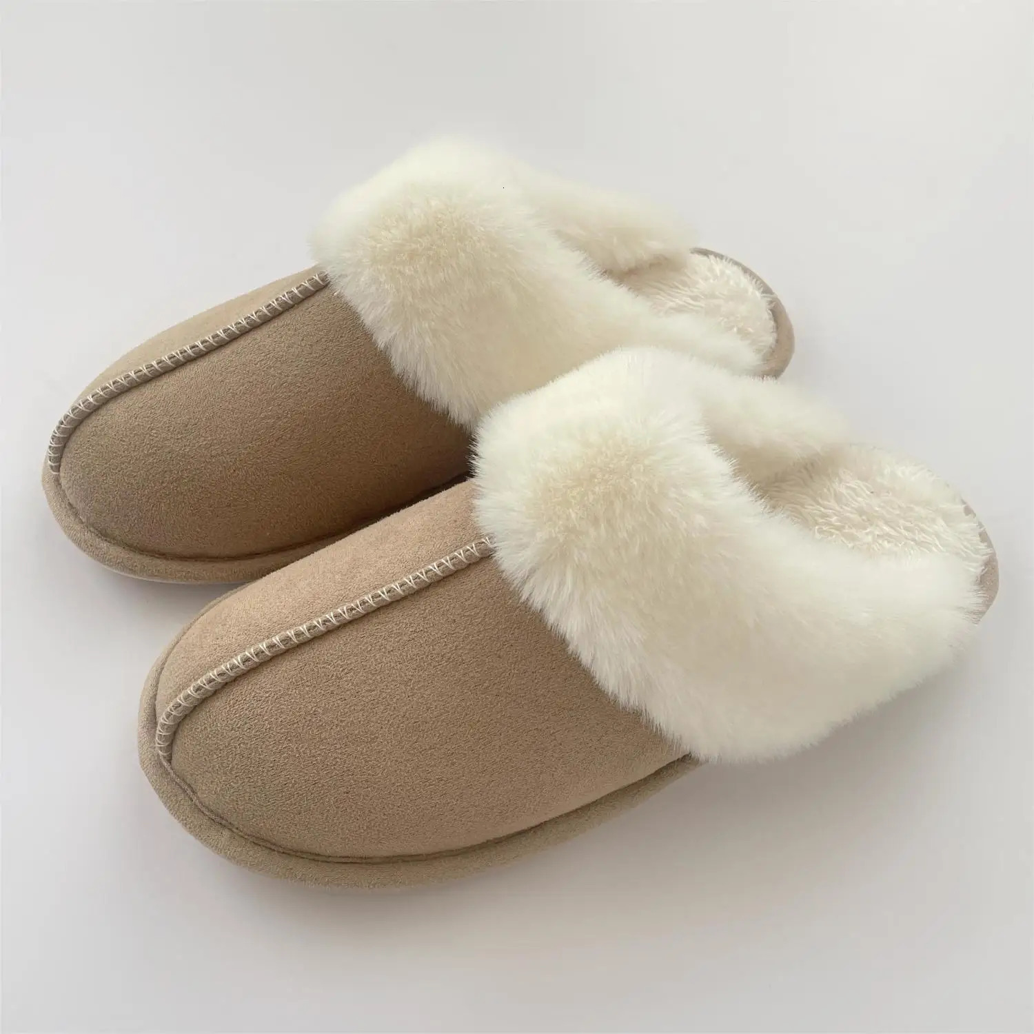 2024 autumn and winter plush home cotton slippers high-end couple senior shoes large womens shoes 241203