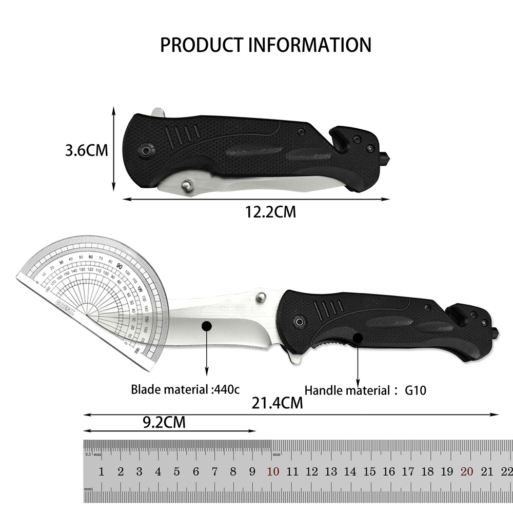 BM DA57 Flipper Folding Knife 440C Blade Black G10 Handle Easy To Carry EDC Pocket Knives Outdoor Tactical Survival Utility Tools Knifes 15535 3300 53