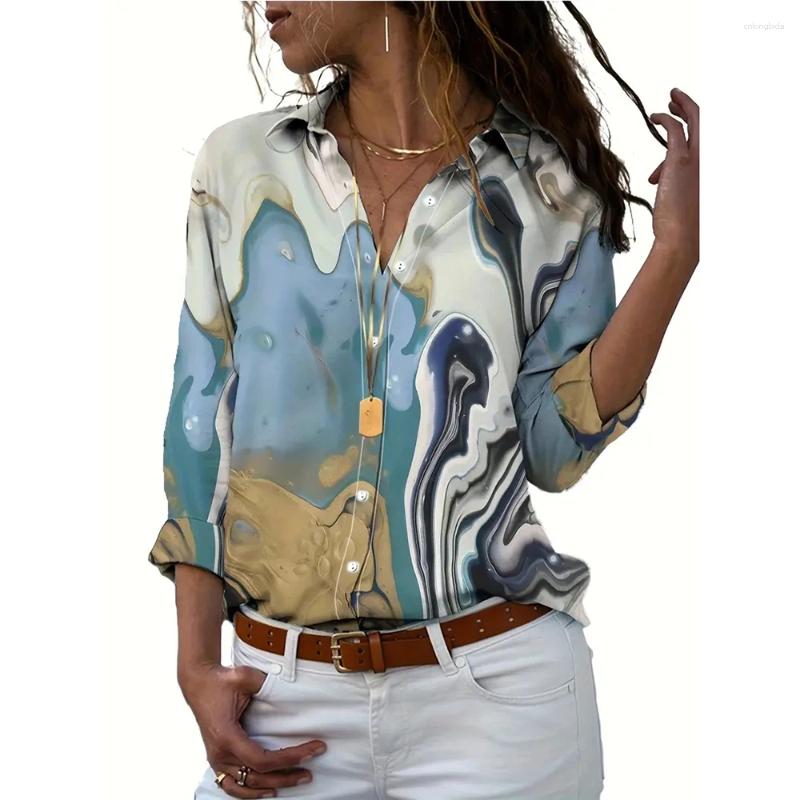 Womens Blouses Fashionable Loose Single-Breasted Shirt Elegant Long-Sleeved Basic Shirts For Women Clothing Spring Summer Button