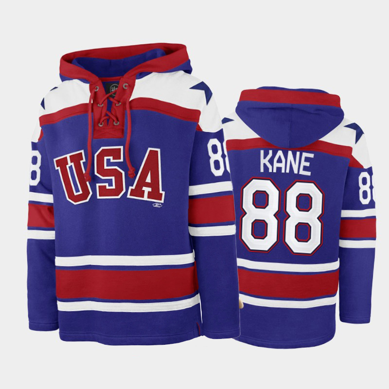Custom USA Hoodie Jersey Cole Caufield Blake Wheeler Mike Modano Jack Hughes Matthew Boldy Patrick Kane Logan Cooley Personalized